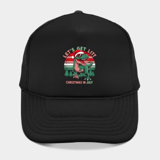 Let's Get Lit Dino Christmas in July Hat
