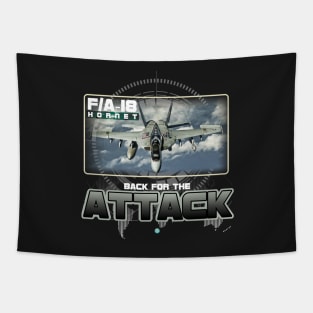 F/A18 Super Hornet  Airforce Pilot Gift Modern Warbird back for the Attack Tapestry