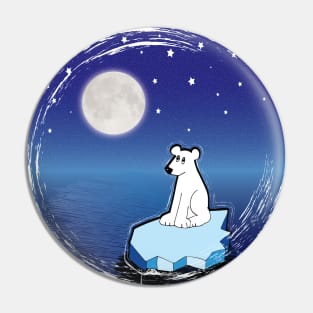 Polar Bear Moon Pin