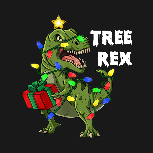 Discover Christmas Dinosaur Tree Rex Boys Girls Kids Xmas Gift - Funny Christmas - T-Shirt