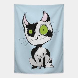 Cute black and white cat Tapestry