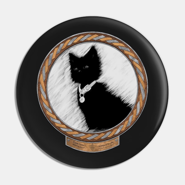 Calm Little Kitten (frame copper silver celtic rope) Pin by Swabcraft