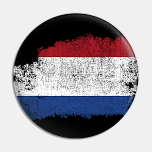 Distressed Holland Flag Netherlands Grunge Flag Pin