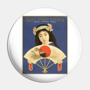 Toyo Kisen Kaisha (Steamship Company) Japanese Beauty Vintage Poster Design Pin