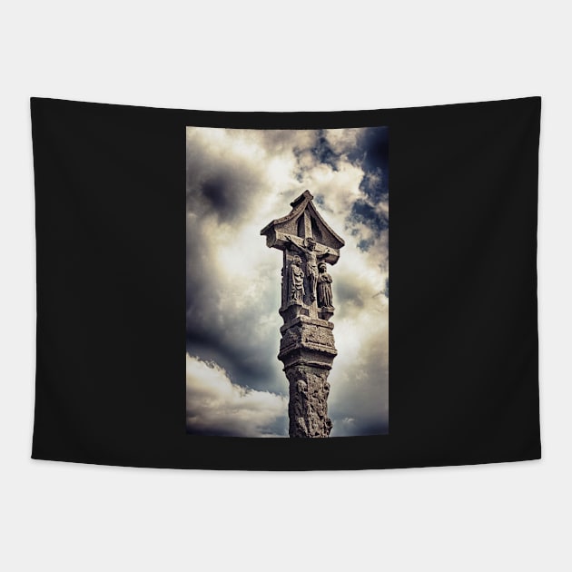 Crucifix and clouds Tapestry by InspiraImage