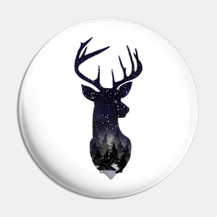 Deer head with landscape Pin
