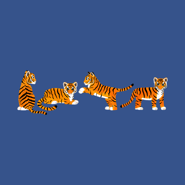 Tiger Cubs in a Row by tangerinetane