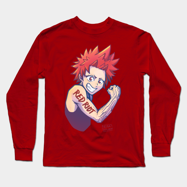 Red Riot Kirishima Kirishima Eijirou Long Sleeve T Shirt Teepublic