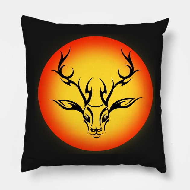 Stag Silhouette Pillow by CreativeByDesign