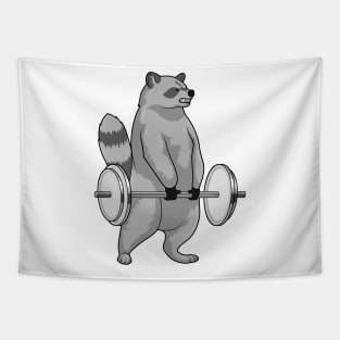 Racoon Bodybuilding Dumbbell Tapestry