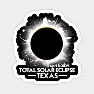 Total Solar Eclipse 2024 Texas Colorful Sun Totality Magnet