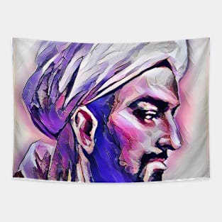 Ibn Khaldun Pink Portrait | Ibn Khaldun Artwork 6 Tapestry