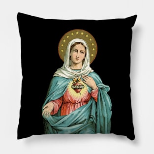 Immaculate Heart of Mary Blessed Mother Catholic Vintage Pillow