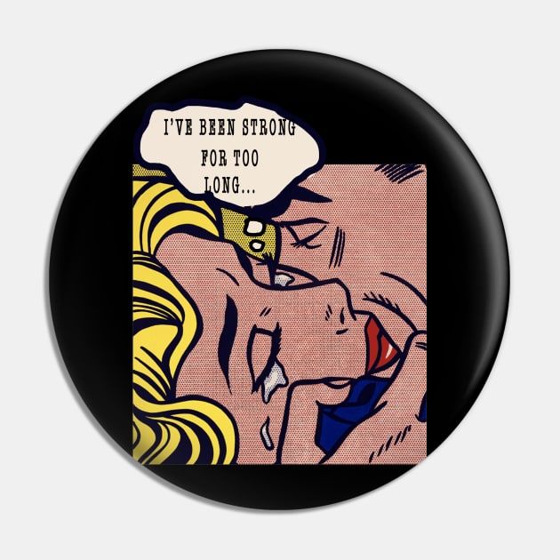 Vintage comics Crying Woman Pin by thecolddots