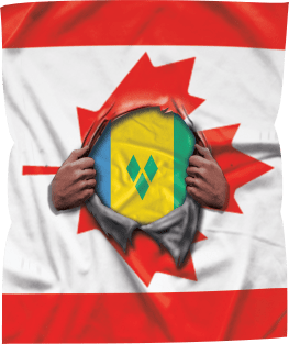 St Vincent And The Grenadines Flag Canadian Flag Ripped - Gift for Saint Vincentian From St Vincent And The Grenadines Magnet