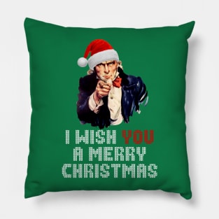 Uncle Sam I Wish You A Merry Christmas Pillow