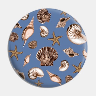 Seashells on French blue Pin