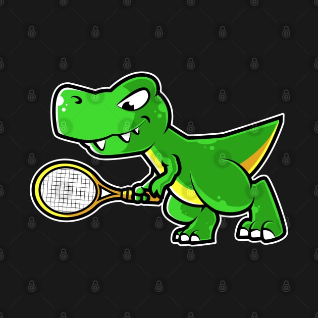 Tyrannosaurus Rex Dinosaur Tennis Player Funny Coach graphic by theodoros20