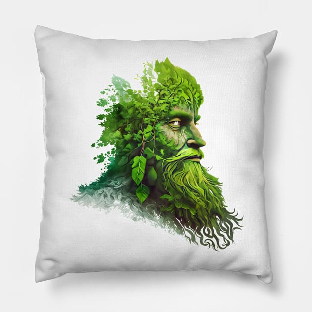 Bearded Ent - Green Forest - Fantasy Pillow by Fenay-Designs