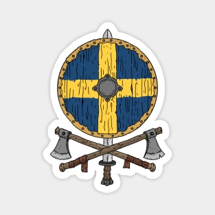 Swedish Viking shield with axes. Magnet