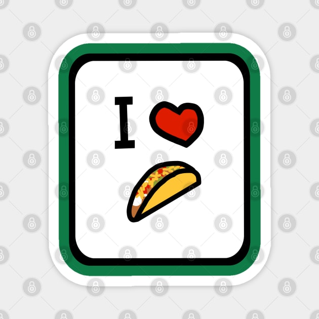 Framed I Heart Tacos Love Graphic Magnet by ellenhenryart