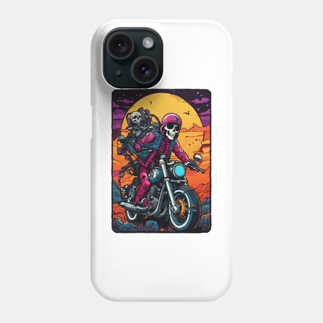 Mysterious Motorbiker of the Night Phone Case by Rain Of Colors