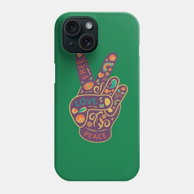 Peace Hand Phone Case by Mako Design 