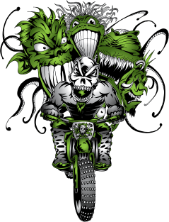 DirtBiker Green Ghoulies Magnet