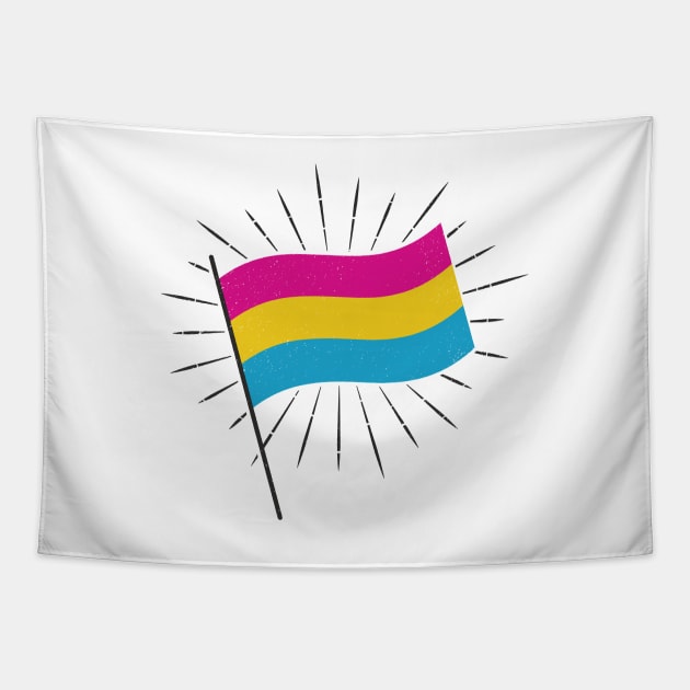 Retro Pan Pride Flag Tapestry by lavenderhearts