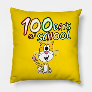100 Days Of School Cat Kindergarten 2022 Pillow