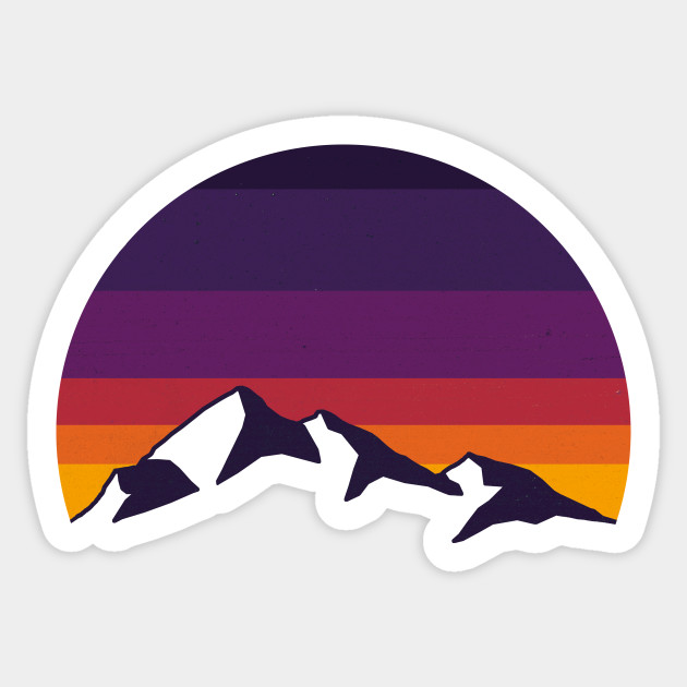 vintage mountain sunset - Nature - Sticker | TeePublic