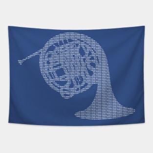 French Horn Silhouette Tapestry