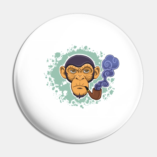 Smoking Chimp Pin by Jspirit