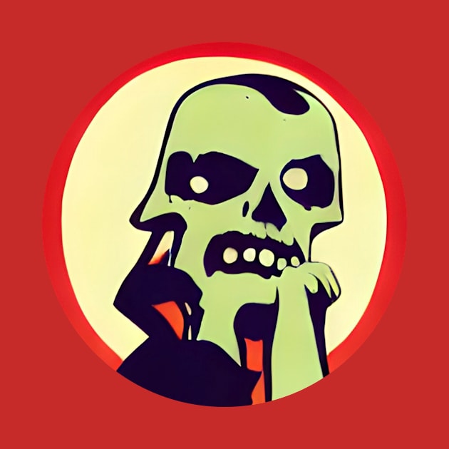 Contemplative Zombie by Atomic City Art