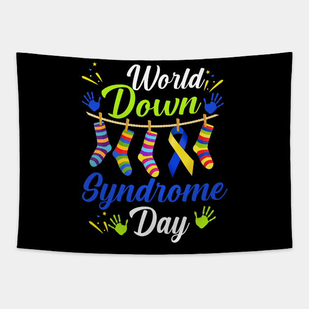 World Down Syndrome Day Awareness Socks T Shirt 21 March Tapestry by Shaniya Abernathy