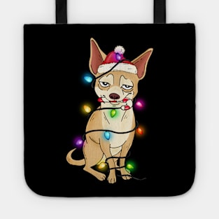 Funny Chihuahua Dog Christmas Lights Tote