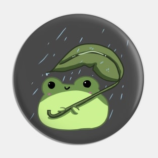 Cute Frog In The Rain Pin