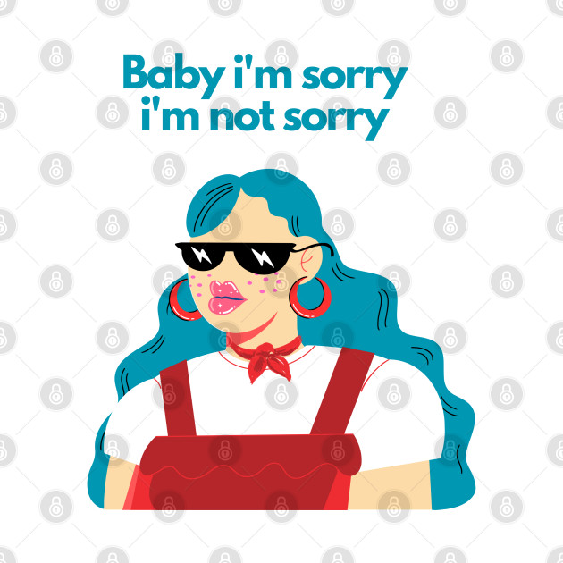 Baby cool blue hair girl with glasses red aesthetic illustration by FRH Design