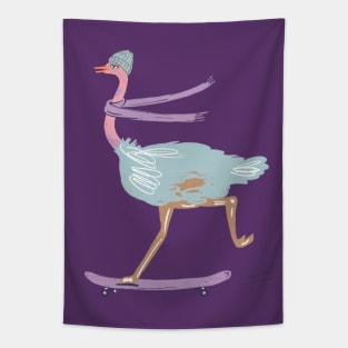 Ostrich Skater Tapestry