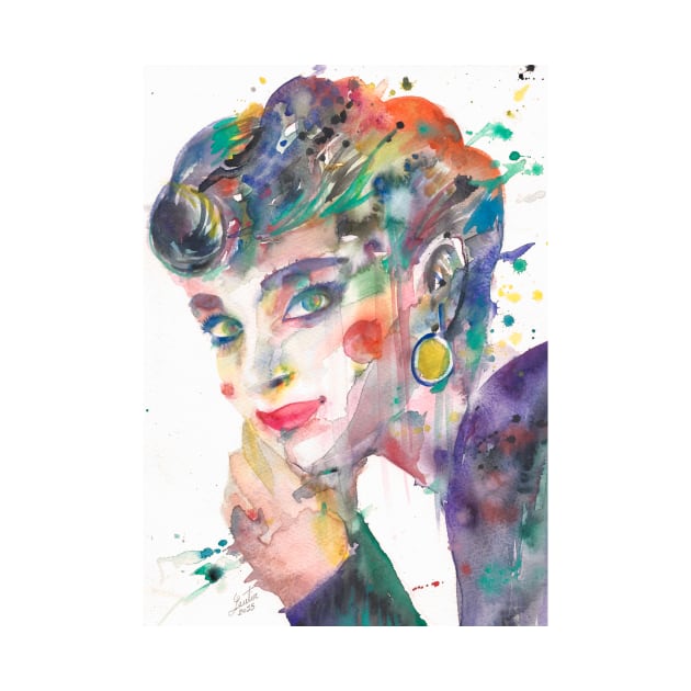 AUDREY HEPBURN watercolor portrait .8 by lautir