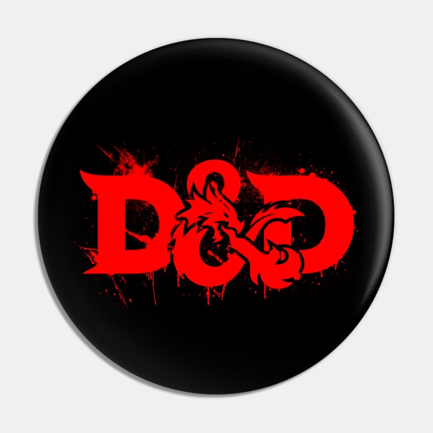 Dungeons & Dragons - Red Splats Pin by SykoticApparel