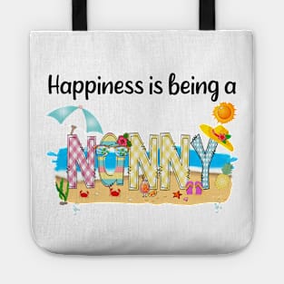 Happiness Is Being A Nanny Summer Beach Happy Mother's Tote