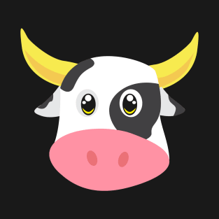 Cute Cow - Cowface Bow farmers Face T-Shirt