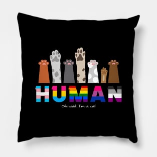 Human Rights, with Cat Paws Pillow