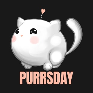 Chubby Cat In Love On Purrsday T-Shirt