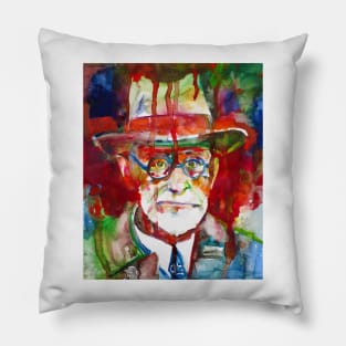 SIGMUND FREUD - watercolor portrait .8 Pillow