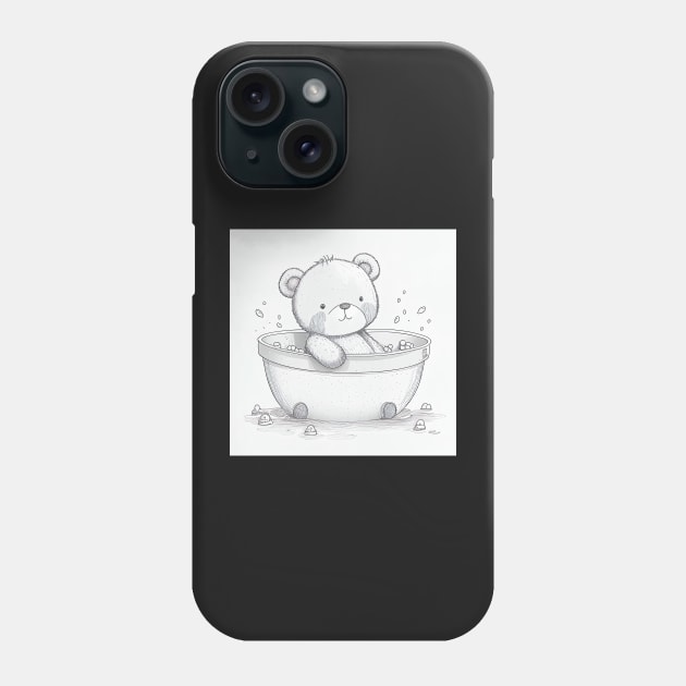 Adorable Baby Bear Nursery Child Illustration Phone Case by unrealartwork