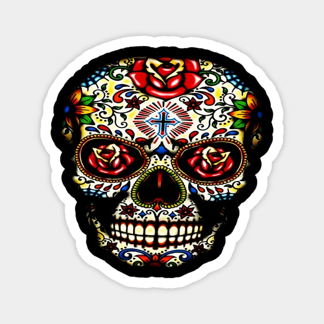 Sugar Skull Off Shoulder Magnet by dotanstav