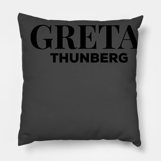 Greta Thunberg tshirt Pillow by DavidAdel