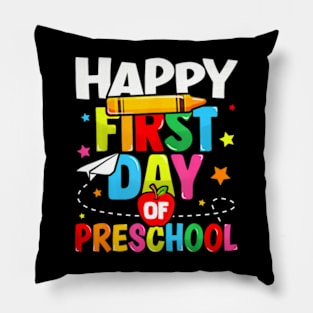 Happy First Day Of Preschool Teachers Kids Back To School Pillow